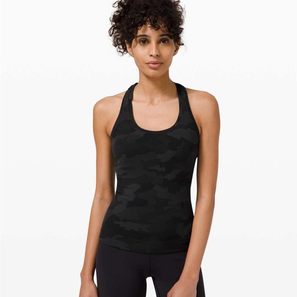 Lululemon cool racerback  Black/Grey Camouflage Tank Top size 4 - Picture 1 of 6